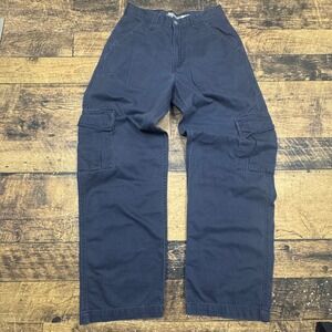Y2K Levi's Silver Tab Mens Cargo Pants Navy Blue W29 L32 Cotton Baggy‎ Cargo